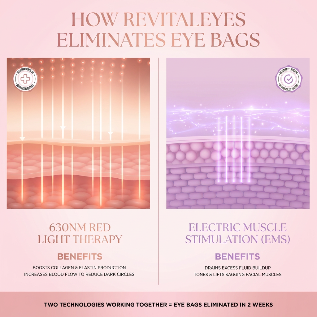 Serelle Eye™ —  red light + EMS micro-current. Firm, depuff, and tighten in 10 min a day. No needles.