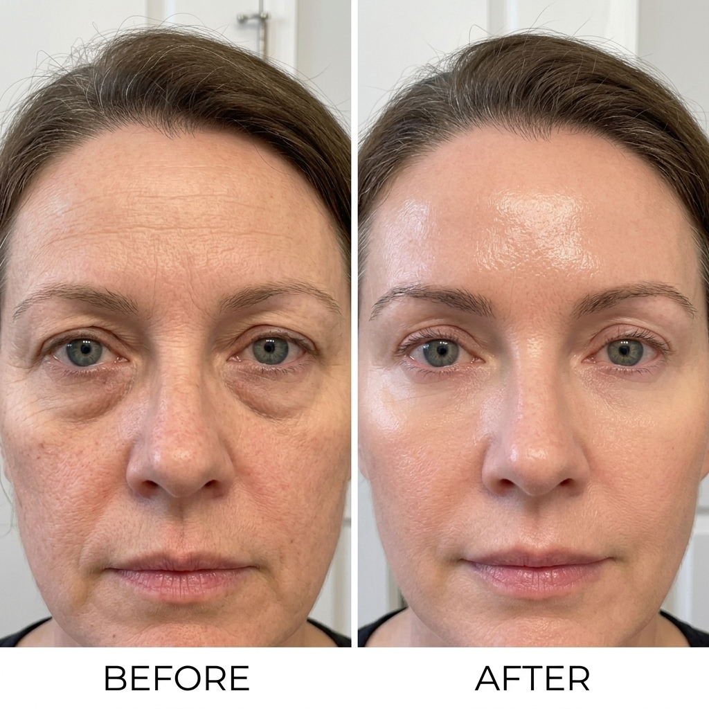 Serelle Eye™ —  red light + EMS micro-current. Firm, depuff, and tighten in 10 min a day. No needles.