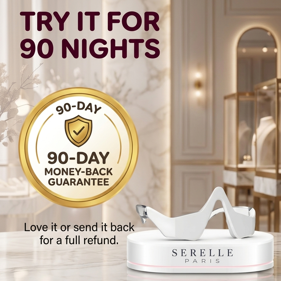 Serelle Eye™ —  red light + EMS micro-current. Firm, depuff, and tighten in 10 min a day. No needles.